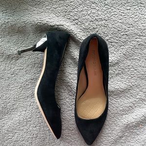 Antonio Melani Black Suede Pumps with Mirrored Heels Size 9